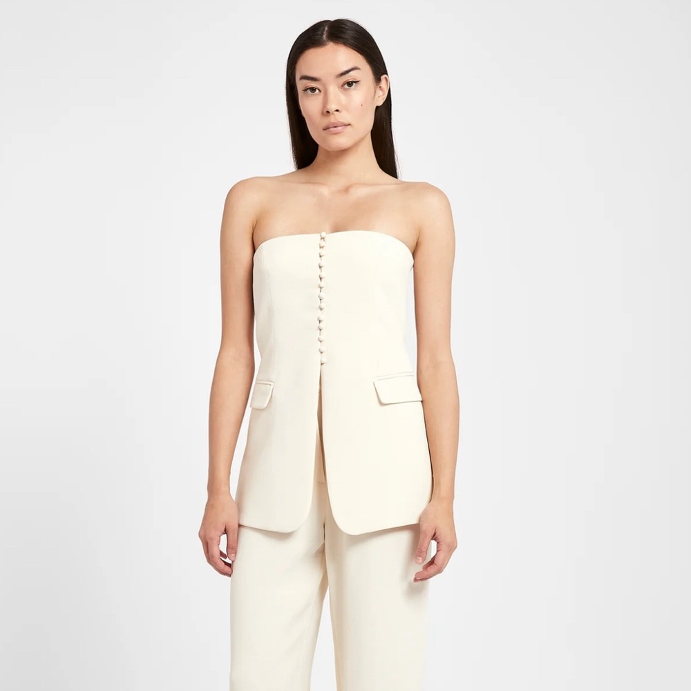 Cream Strapless Corset Top with Buttons - Bought For Bridal Event